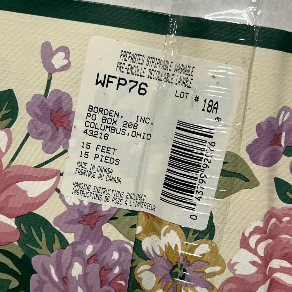Martha‎ Stewart Floral Wallpaper Border 3 Rolls Ardley Pink Purple Gold 15yd NEW